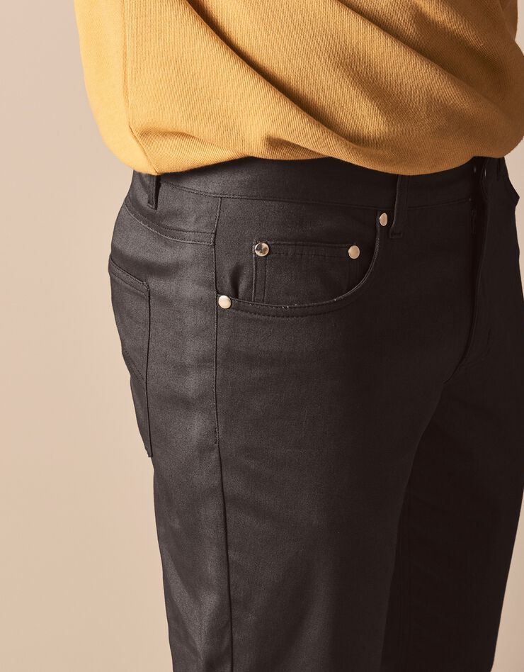 Pantalon droit 5 poches twill coton extensible (marron)