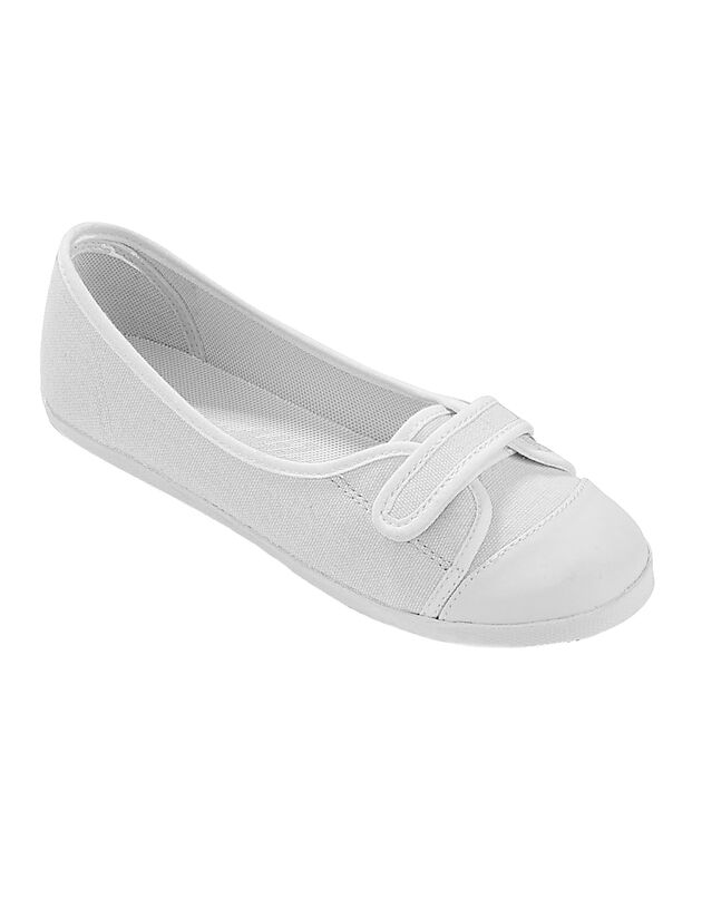 Ballerines toile (blanc / blanc)