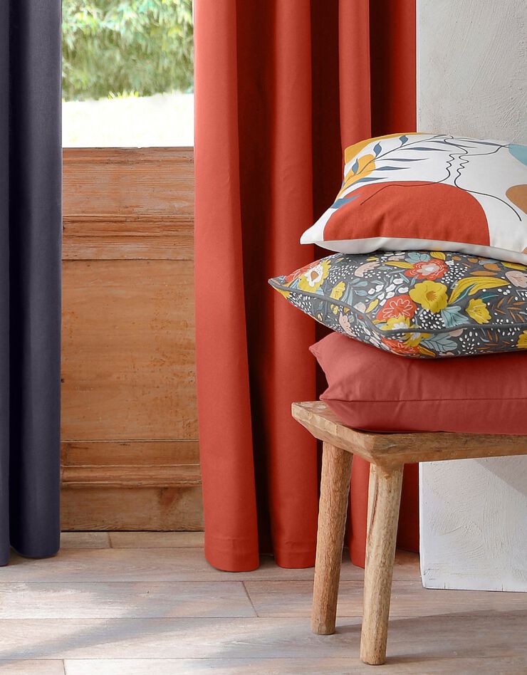Housse de coussin unie bachette - lot de 2 (terracotta) Housse de coussin unie bachette - lot de 2 (terracotta)