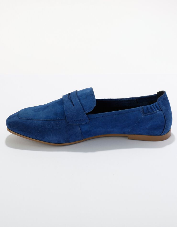 Mocassins croûte de cuir (bleu)