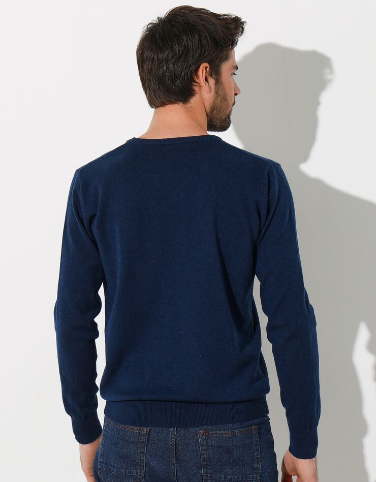 Pull col V 80% laine (marine) Pull col V 80% laine (marine)