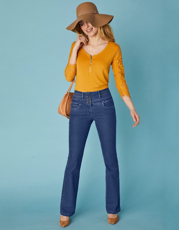 Jean coupe bootcut taille haute stretch - entrej. 78 cm (brut) Jean coupe bootcut taille haute stretch - entrej. 78 cm (brut)