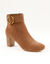 Boots croûte de cuir boucle côté (caramel)