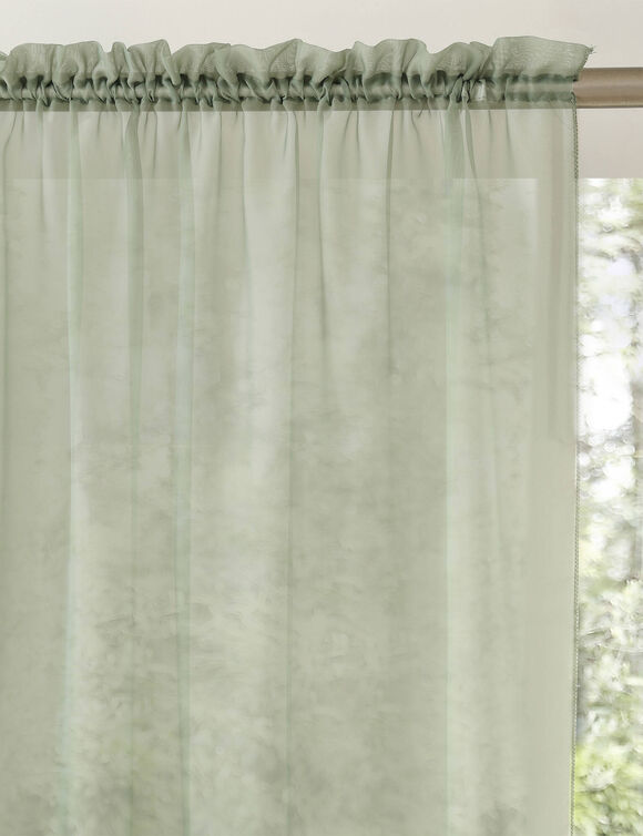 Panneau voile uni finition galon fronceur (vert)