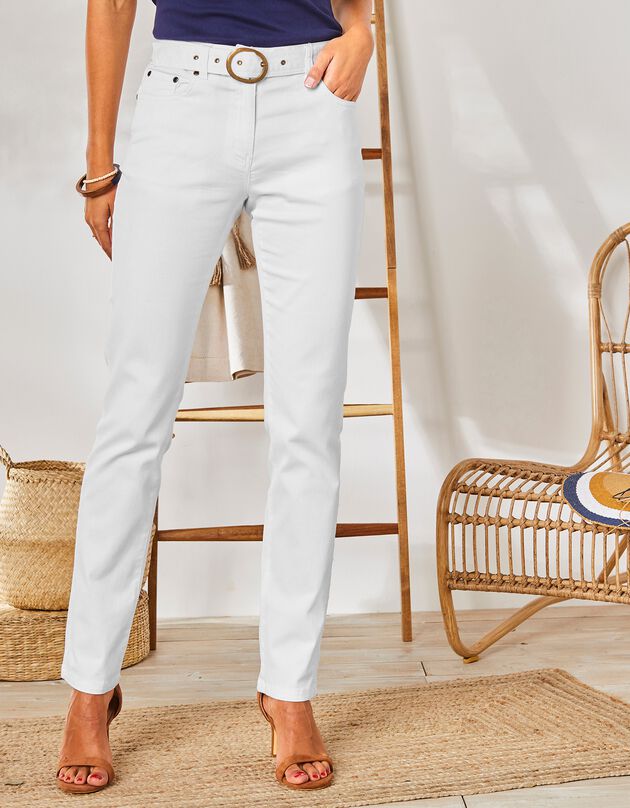 Pantalon droit spécial petites (blanc)