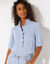 Chemisier manches courtes uni, gaze de coton (bleu ciel)
