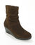 Boots compensées en cuir (chocolat)