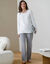 Pyjama polaire imprim&eacute; pois toucher peluche manches longues (gris)