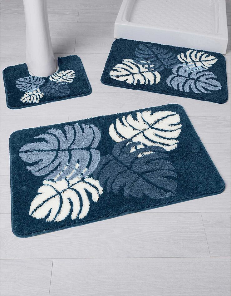 Tapis de bain motif jungle (bleu) Tapis de bain motif jungle (bleu)