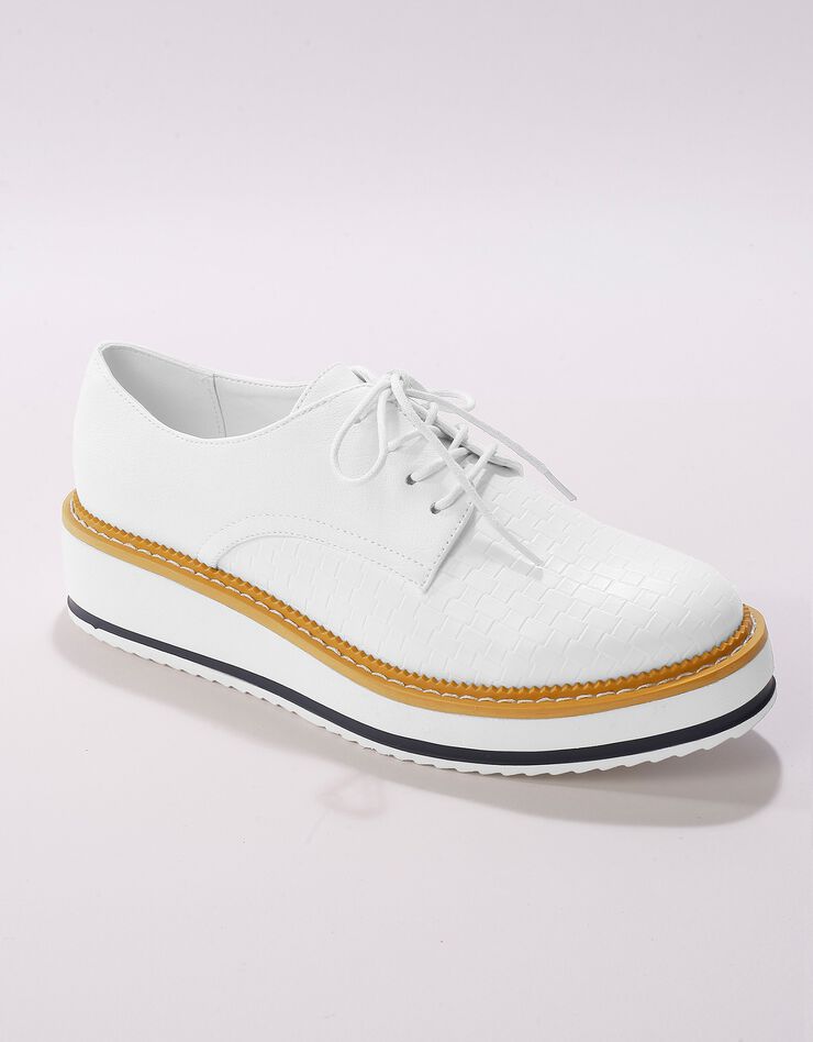 Derbies compensés effet tissé (blanc) Derbies compensés effet tissé (blanc)
