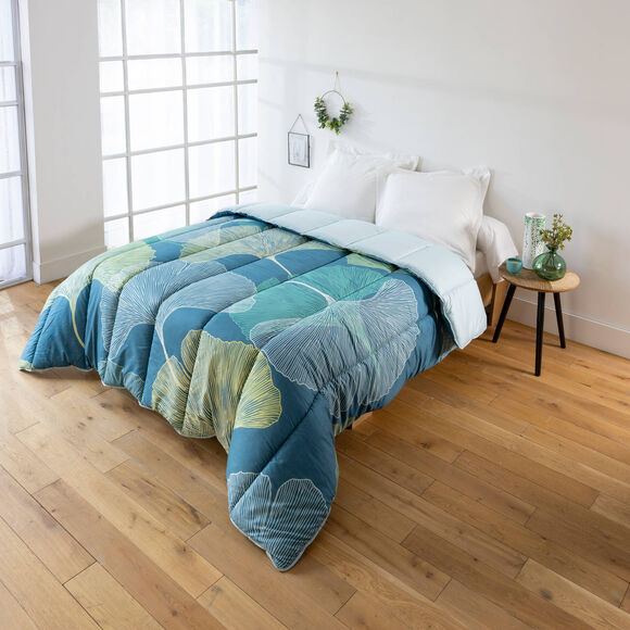 Couette polyester imprimée Ginkgo 400 g/m² (cèdre)