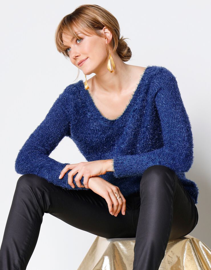 Pull "papillon" maille douceur (bleu nuit) Pull "papillon" maille douceur (bleu nuit)