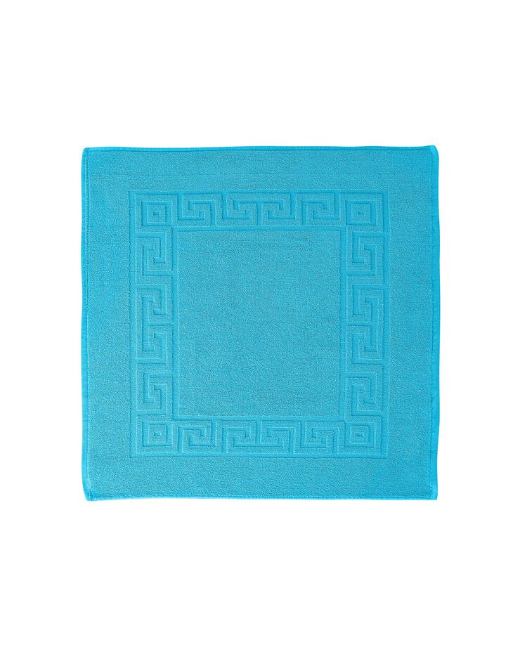 Tapis de bain éponge liteau motif frise grecque (turquoise)