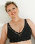 Soutien-gorge post-opératoire forme foulard en dentelle stretch - sans armatures (noir)
