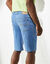 Bermuda denim stretch ceinture élastiquée côtés (bleached)