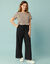Pantalon large Spécial Petites viscose-coton-lin (noir)