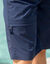Bermuda élastiqué au 3/4 + ceinture assortie (bleu marine)