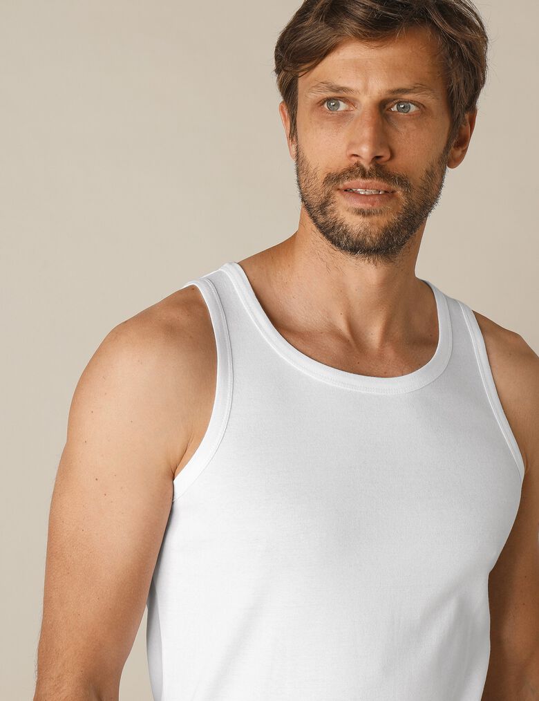 Lot De 5 Débardeurs Homme 100% Coton - Marcel Sport Musculation - Blanc, Noir, Gris, Bleu, Vert - Taille S-5XL