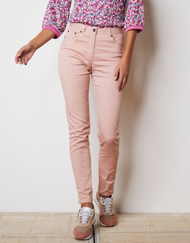 Pantalon fuselé couleur (rose poudré)