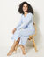 Chemise de nuit longue manches longues imprimé fleuri (bleu)