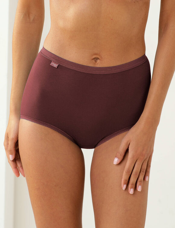 Culotte maxi Basic+, lot de 3 achet&eacute;es +1 GRATUITE (1) (rose + prune + bordeaux + blanc)