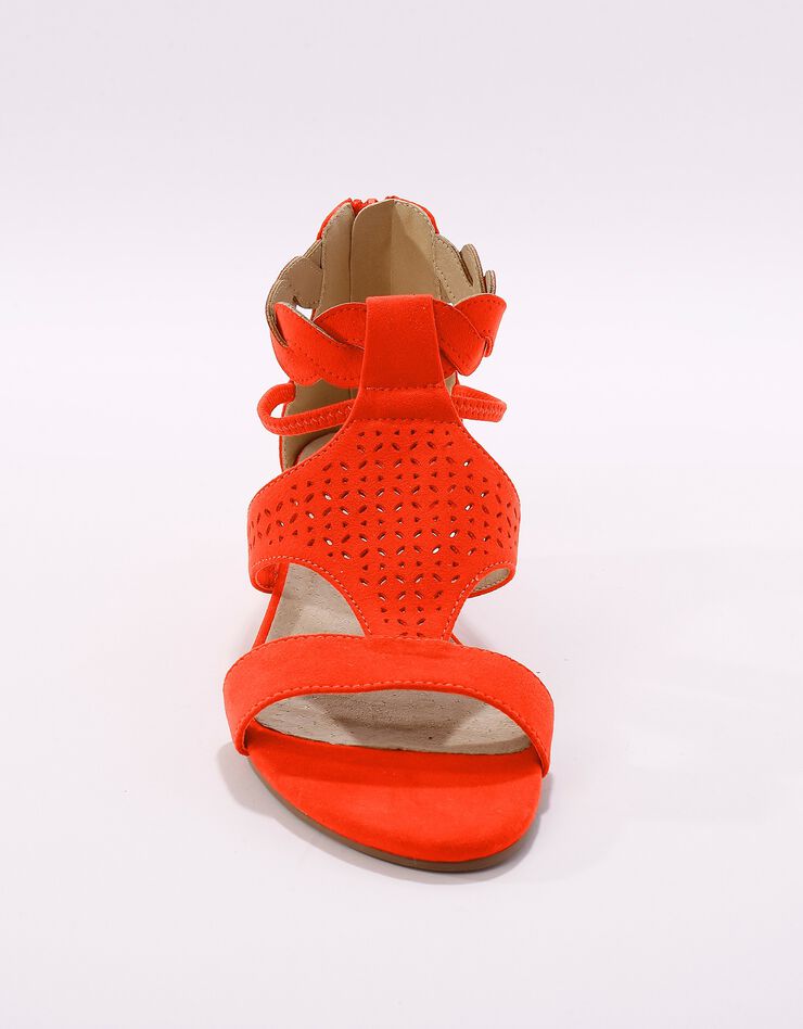 Sandales compensées tressées et perforées (rouge) Sandales compensées tressées et perforées (rouge)