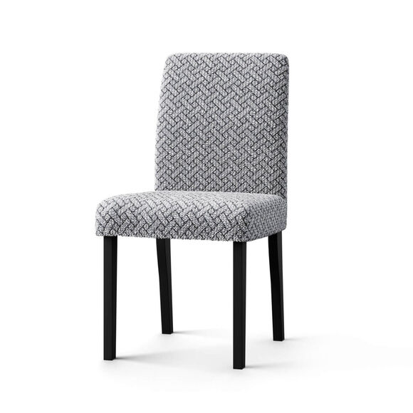 Housse bi-extensible microfibre gaufrée graphique spéciale chaise (gris)