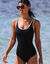 Maillot de bain 1 pièce uni gainant Ilaya (noir)