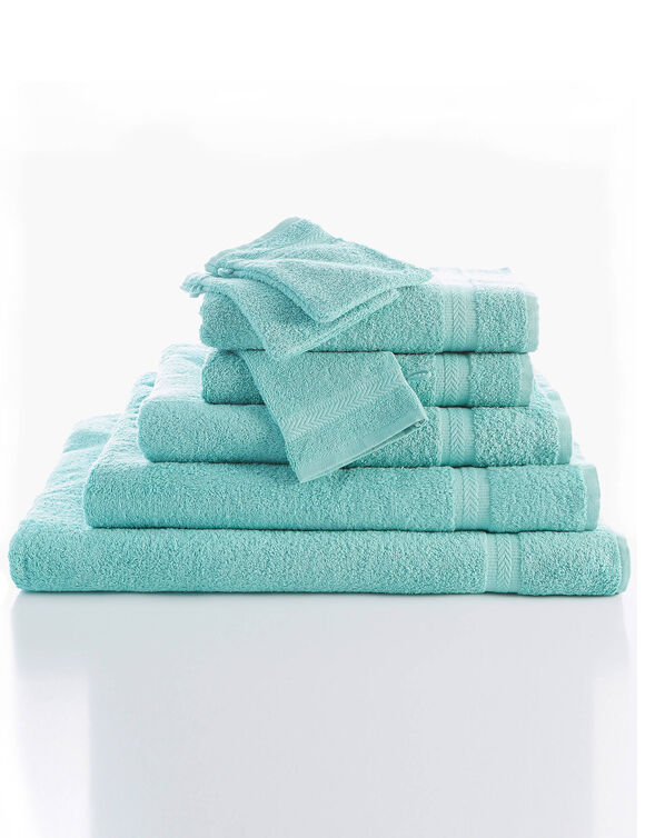 Collection serviettes de bain unies 420 g/m2 confort moelleux (vert d'eau)