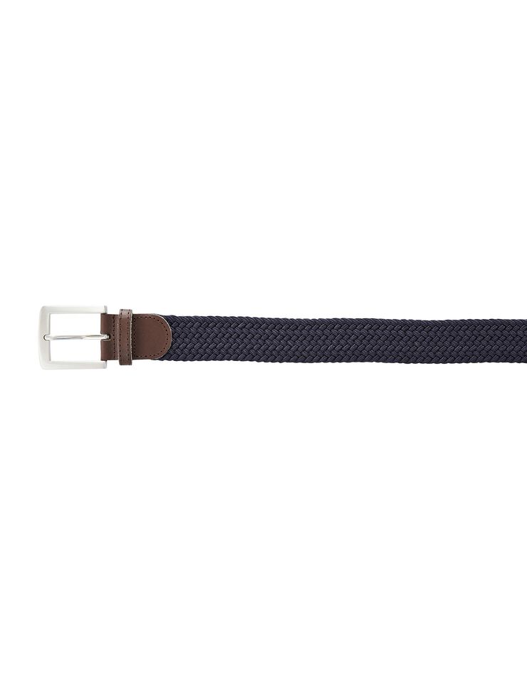 Ceinture tressée extensible finitions cuir (marine) Ceinture tressée extensible finitions cuir (marine)