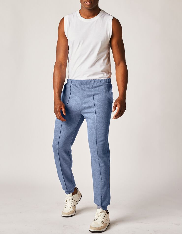 Pantalon loisirs molleton, bas resserrés (bleu jean)