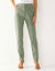 Pantalon gainant, coupe "mom" taille haute (vert grisé)