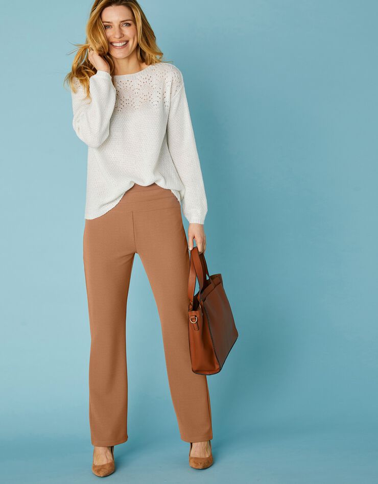 Pantalon coupe bootcut maille crêpe stretch - grande stature (noisette) Pantalon coupe bootcut maille crêpe stretch - grande stature (noisette)