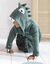 Peignoir de bain enfant à capuche dinosaure personnalisable - 340g/m² (eucalyptus)