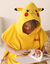 Poncho de bain enfant Pikachu éponge et velours coton - 280g/m2  (jaune)