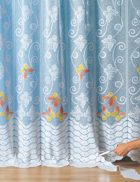 Panneau motif papillons modulable  en hauteur finition galon fronceur (peint)