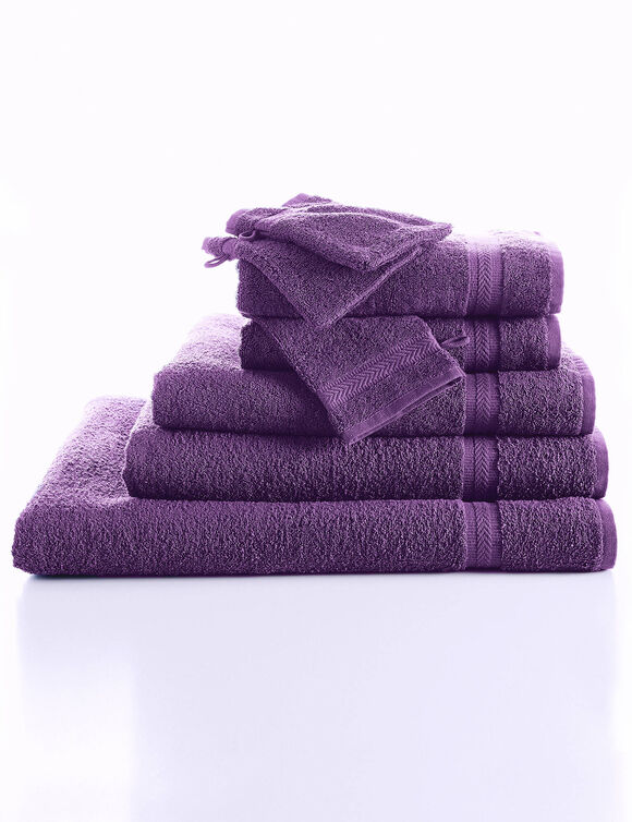 Collection serviettes de bain unies 420 g/m2 confort moelleux (aubergine)