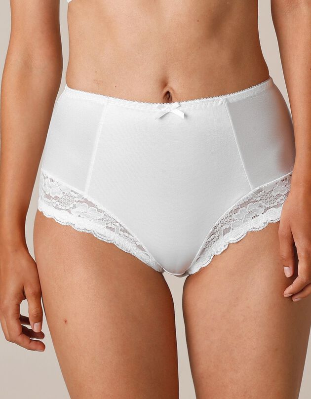 Gainette maille satinée et dentelle Avila - lot de 2 (blanc + noir)