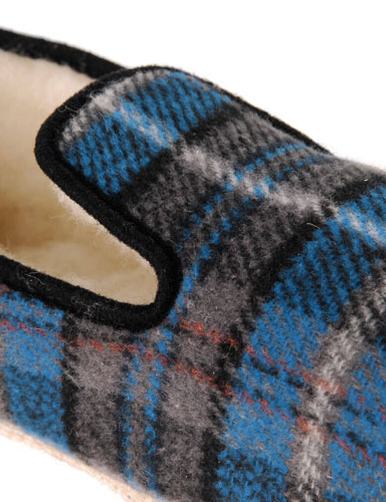 Charentaise Homme Charentaises Mixte Laine Écossais Marron