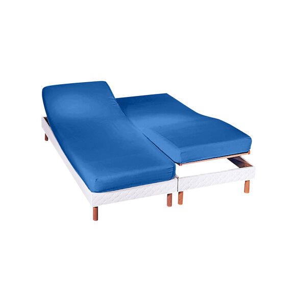 Drap-housse uni sommier articul&eacute; jersey bonnets 27 cm (oc&eacute;an)