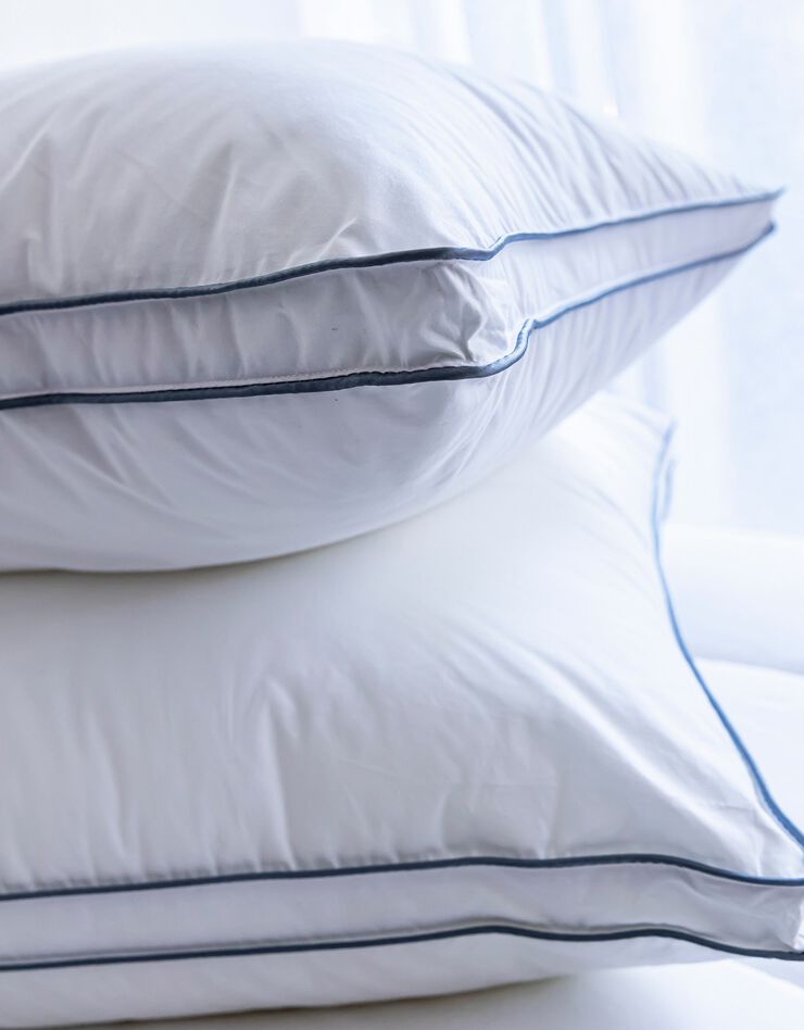 Oreiller percale coton microgel ferme (blanc)