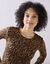 T-shirt imprimé peau de bête, stretch (caramel / noir)