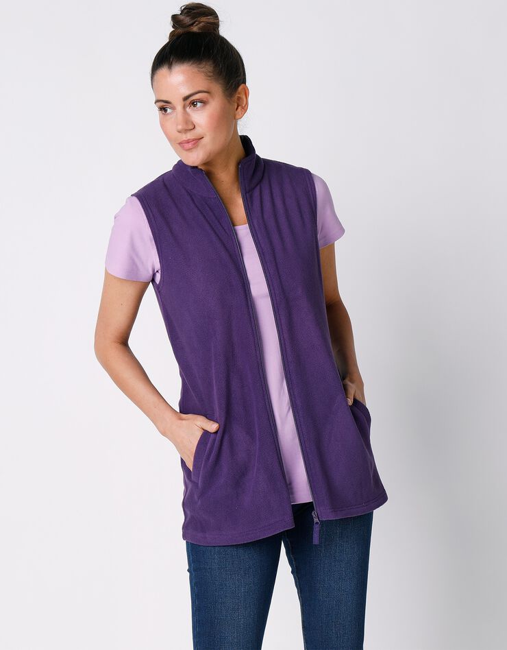 Veste polaire zippée sans manches (violet) Veste polaire zippée sans manches (violet)