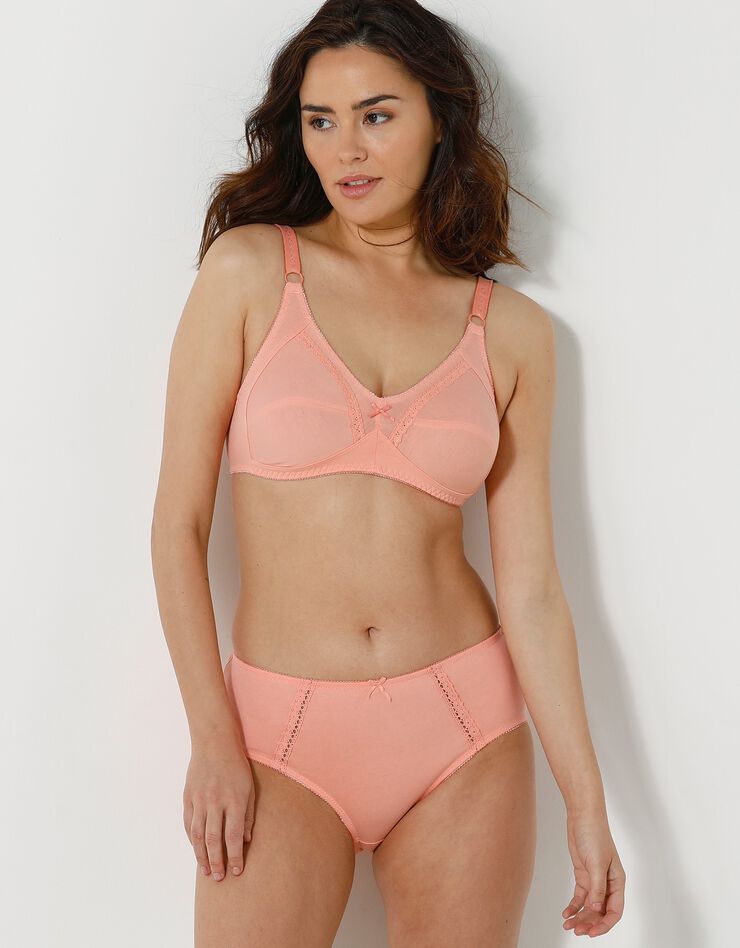 Culotte maxi en coton ajouré - Lot de 2 (gris + pêche)