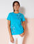 T-shirt manches courtes imprimé papillon (turquoise)