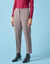 Pantalon cigarette imprimé carreaux, Spécial Petites (chocolat)