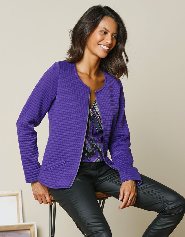Veste matelassée zippée (violet) Veste matelassée zippée (violet)