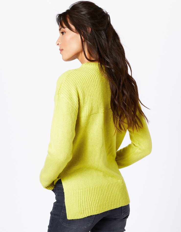 Pull col rond maille anglaise et jersey (blanc) Pull col rond maille anglaise et jersey (blanc)