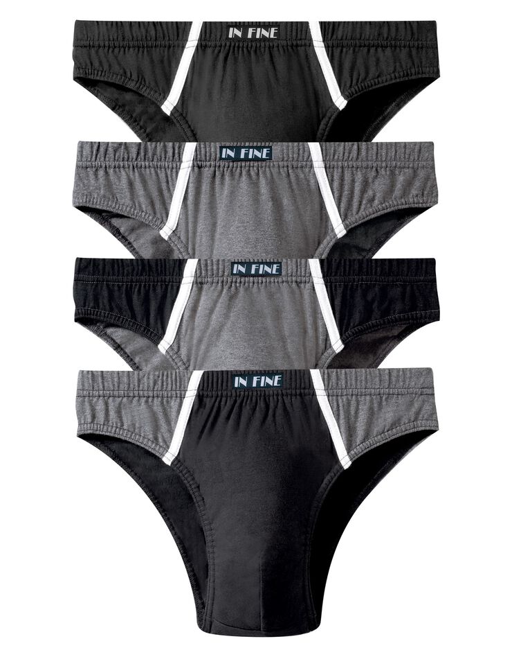 Slip fermé taille basse - lot de 8 (noir / gris) Slip fermé taille basse - lot de 8 (noir / gris)