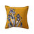 Coussin imprimé iris (caramel / marine)